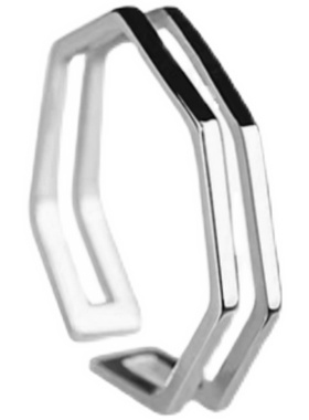 双层菱形开口可调节日韩风戒指