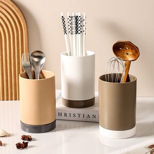 创意新款 家用厨房小工具置物架底部带滤水厂家批发 陶瓷筷子筒
