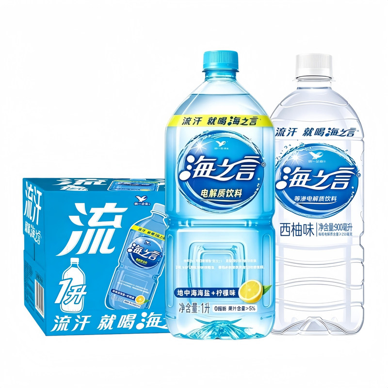 统一海之言海盐柠檬味1L*8瓶整箱