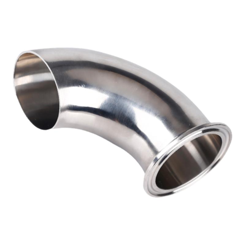 304不锈钢单卡快装弯头卫生级单边卡盘快接卡箍式90度弯管接头38
