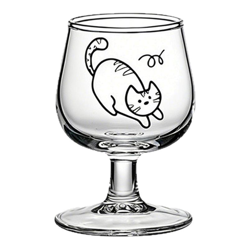 捷安玺原创玻璃杯个性猫咪酒杯