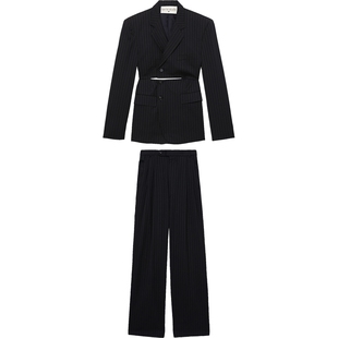 IT HAVRE STUDIO女装西装三件套新款短款西装短裙长裤套装SSS24XM