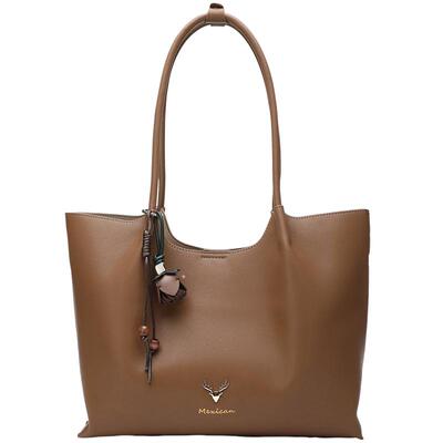 稻草人大容量时尚通勤单肩托特包