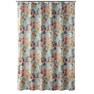 黛世美式复古叶子防水浴帘干湿分离防霉速干加厚防水布浴室隔断帘