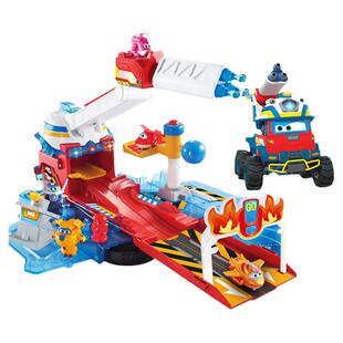 新款超级飞侠大程豪华声光变形大勇消防车救援弹射基地消防站玩具