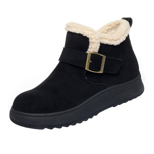 小鞋匠厚底雪地靴女款冬季新款加绒加厚保暖一脚蹬懒人鞋时尚棉靴