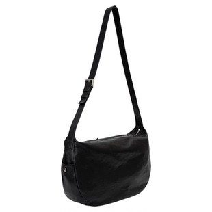 SUPERTOFU头层植鞣牛皮 豹纹内衬 分层收纳 可调节肩带真皮报童包