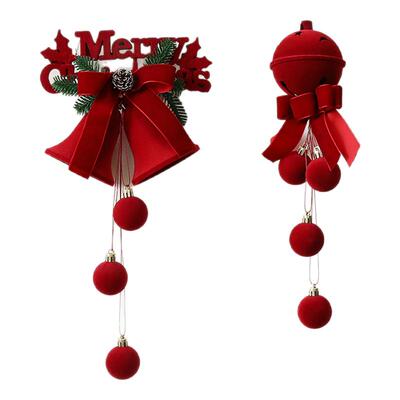 圣诞装饰品植绒铃铛挂件