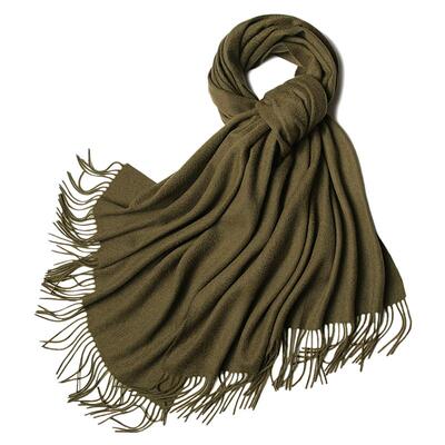 APCSHOP冬季水波纹女纯羊绒披肩