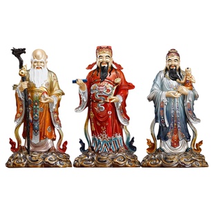 全铜福禄寿三星摆件手工珐琅彩公福星禄星寿星公喜财大号佛像祝寿