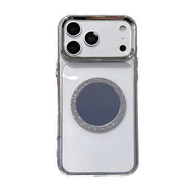 闪粉磁吸镜子无线充电适用于谷歌GooglePixel10手机壳9A高级感透明Pixel5XL简约8pro补妆镜面6A防摔7A电镀4女