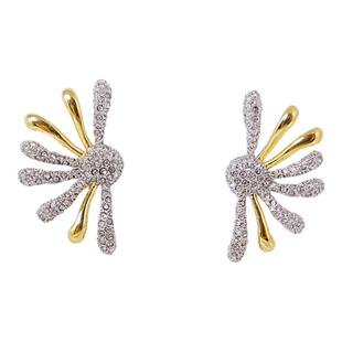 青岛饰品欧美鬼才设计小众个性铜镶钻烟花打标AB耳钉