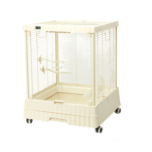 新派宠物全景高透滑轮鸟笼防溅底盘玄凤虎皮牡丹双开门玻璃鹦鹉笼