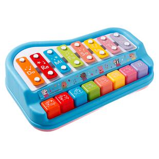 小猪佩奇八音手敲琴儿童敲棒玩具打击敲击乐器婴儿益智二合一手打