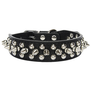 狗狗铆钉项圈防咬金属脖圈法斗八哥小中型犬尖钉颈圈狗链子狗脖链