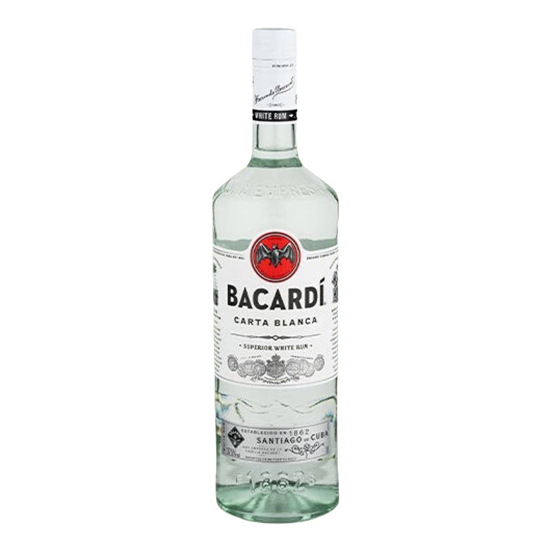 朗姆大瓶装 Bacardi百加得白朗姆酒1L洋酒莫吉托调酒基酒鸡尾酒