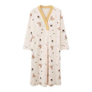 芬腾可安孕妇睡裙秋春款月子服裙纯棉带胸垫哺乳睡衣女款2026新款