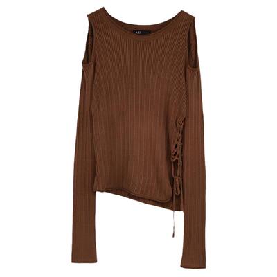 A21女装修身圆领套头长袖线衫