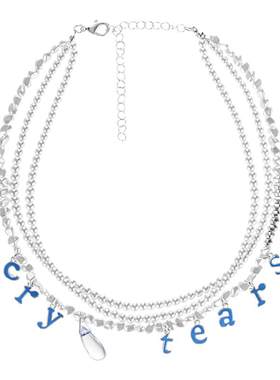 CryingCenter cry tear 彩豆珠、珍珠字母挂坠眼泪项链 哭喊中心