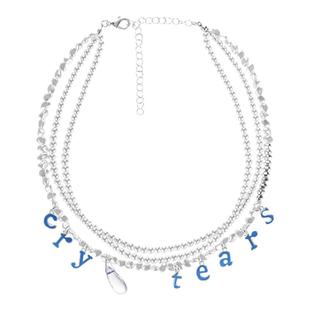 CryingCenter cry tear 彩豆珠、珍珠字母挂坠眼泪项链 哭喊中心