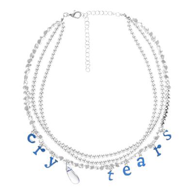 CryingCenter cry tear 彩豆珠、珍珠字母挂坠眼泪项链 哭喊中心