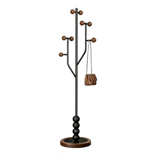 中古风挂衣架实木衣帽架卧室落地衣架客厅立式简约衣服架挂包架