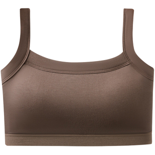 大码纯棉文胸一体式聚拢全罩杯收副乳背心式少女美背无痕薄款内衣