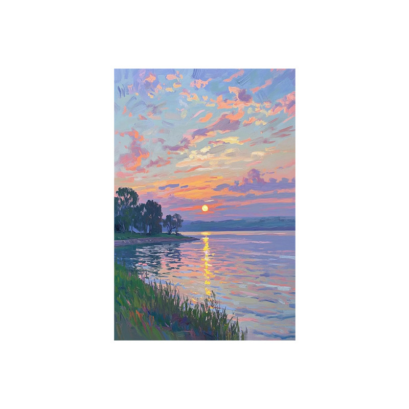 白鹿艺术手绘油画风景印象装饰画