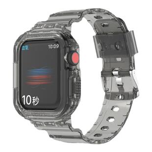 适用苹果apple watchS11/10手表带iwatch9/8/7/6/5/se/3/4代一体硅胶透明手表保护套ultra男女款智能运动49mm
