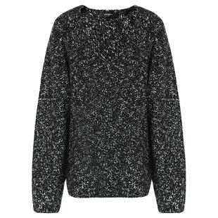 COCOBELLA时尚彩葱V领毛衣秋冬新款法式通勤宽松针织衫MZ3308