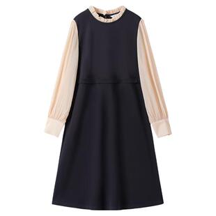 英氏孕妇连衣裙女长款A字裙大码显瘦假两件2026新款赫本风春夏季