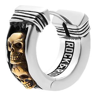 ROCKRIDE 印第安骷髅耳环 新款设计感925纯银男耳环高级礼物