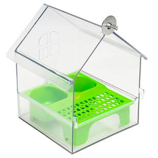 鹦鹉食盒喂食器防溅喂鸟神器洗澡盒谷壳分离外置防撒一体鸟笼配件