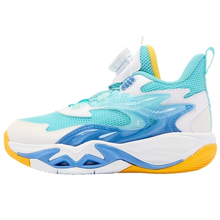 青龙5乔丹儿童篮球鞋男小童2026新款旋钮扣球鞋网面透气男童鞋子