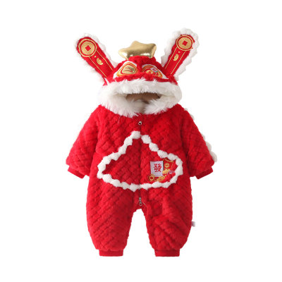婴儿连体衣冬款加厚新年服