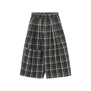 大耳象女童加绒格子裤冬季新款宝儿直筒百搭休闲宽松保暖厚长裤子