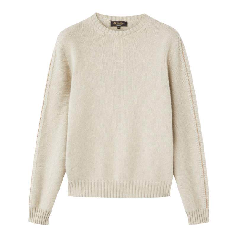 LoroPiana/诺悠翩雅男士针织衫超柔软小羊绒规整版型刺绣图案新款