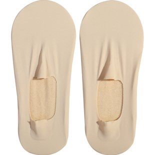 橙乙无痕冰丝船袜女纯棉袜底硅胶防滑脱薄款深口隐形袜短袜春夏季