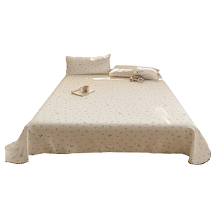 A类母婴级双层纱黑色小花边单人床单单件宿舍被单枕套三件套新款