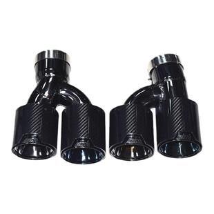 适用于宝马新5系525li530G30G38排气管改装四出钛黑MP尾喉方口嘴