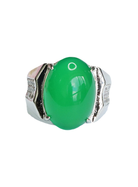 绿玉髓戒指指圈鸽子蛋绿玛瑙扳指新中式民族风手饰品情侣闺蜜礼物