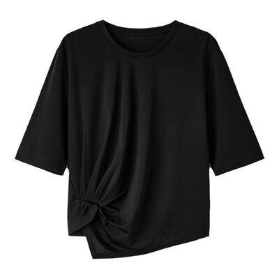 TKYSHOP短袖腰间扭结上衣t恤