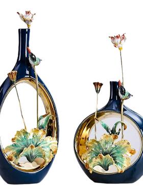 陶瓷花瓶祝福新中式中古风客厅