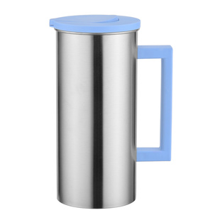冷水壶不锈钢大容量家用凉水壶带盖耐高温餐厅果汁饮料扎壶1.8L