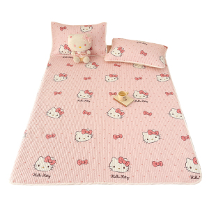 helloKitty全棉夹棉床盖单件儿童床卡通榻榻米防滑床垫床单三件套