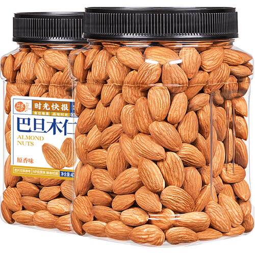 每果时光新货原味巴旦木仁罐装杏仁扁桃仁巴达木孕妇坚果炒货零食