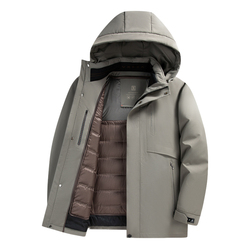 罗蒙保暖御寒白鸭绒男士羽绒服