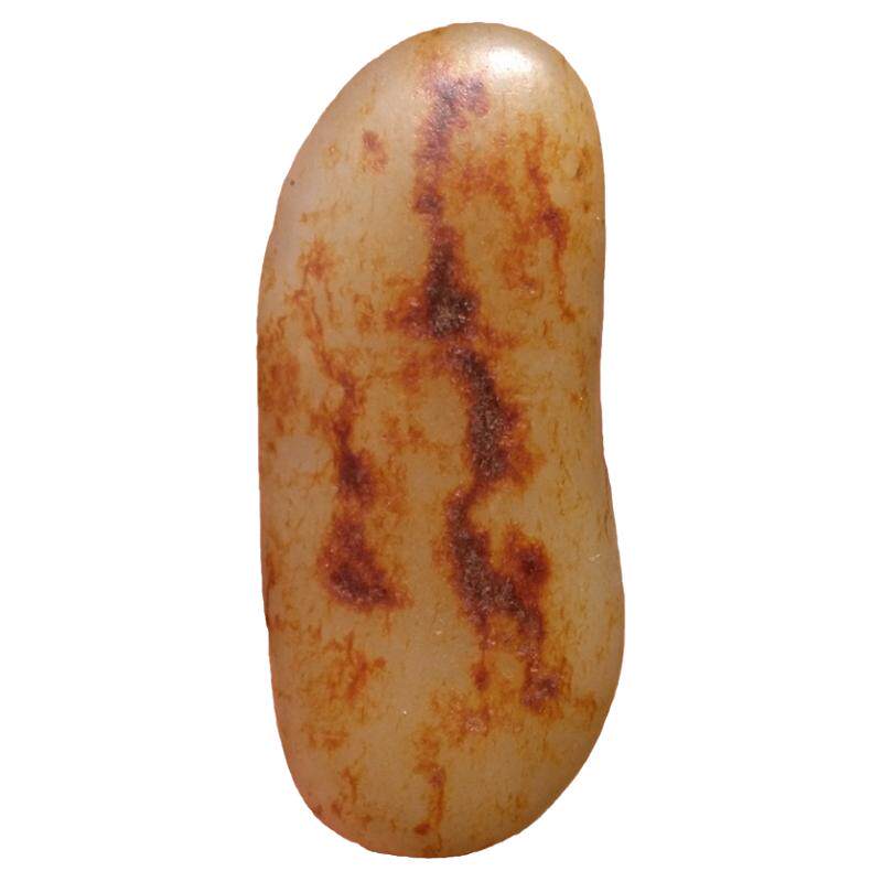 和田玉白玉枣红皮籽料原石吊坠