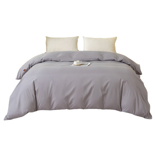 铅笔灰纯色高端全棉被套单件浅灰色保暖加厚纯棉磨毛被罩宿舍家用