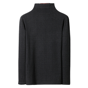 质感秋冬双面德绒上衣磨毛阳离子保暖打底衫女针织半高领内搭黑色